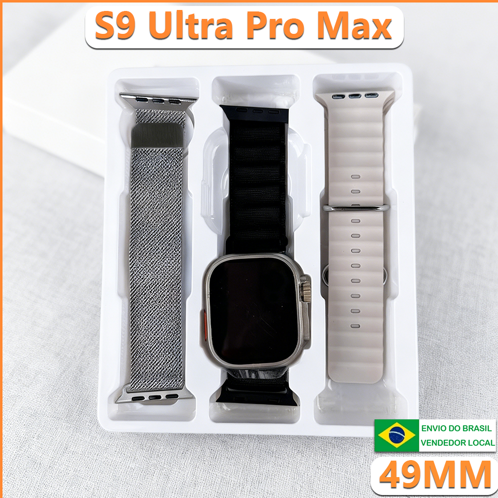 2026 Novo Smartwatch S9 Ultra Max - Chamadas Bluetooth Calculadora IP67 Prova d'água 2.2/49mm Unissex Para Android e iOS