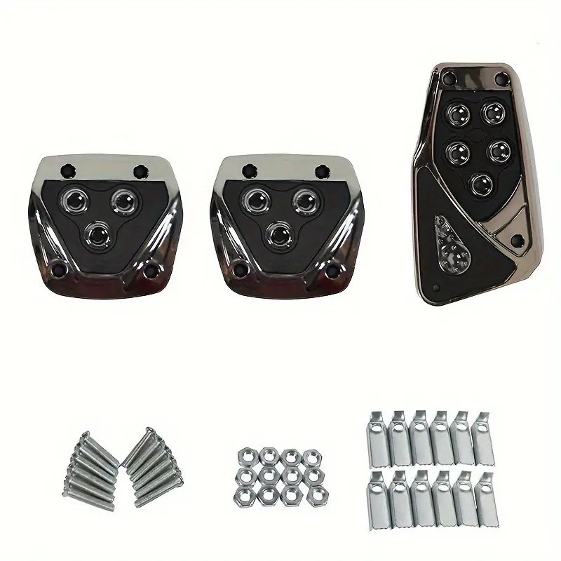 Kit 3 Peças Pedaleiras Esportivas Automotiva Carros Tuning Acessórios Universal