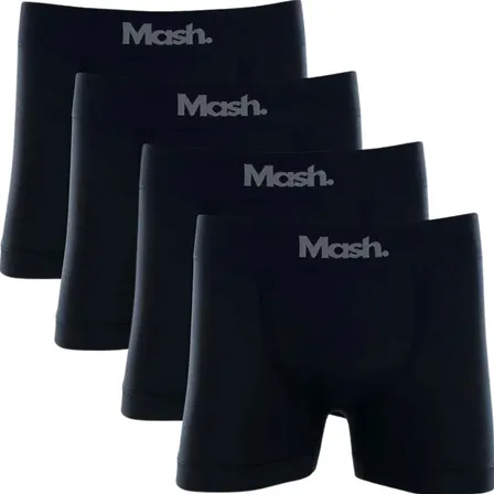Kit Com 4 Cuecas Boxer Microfibra Mash Box Sem Costura