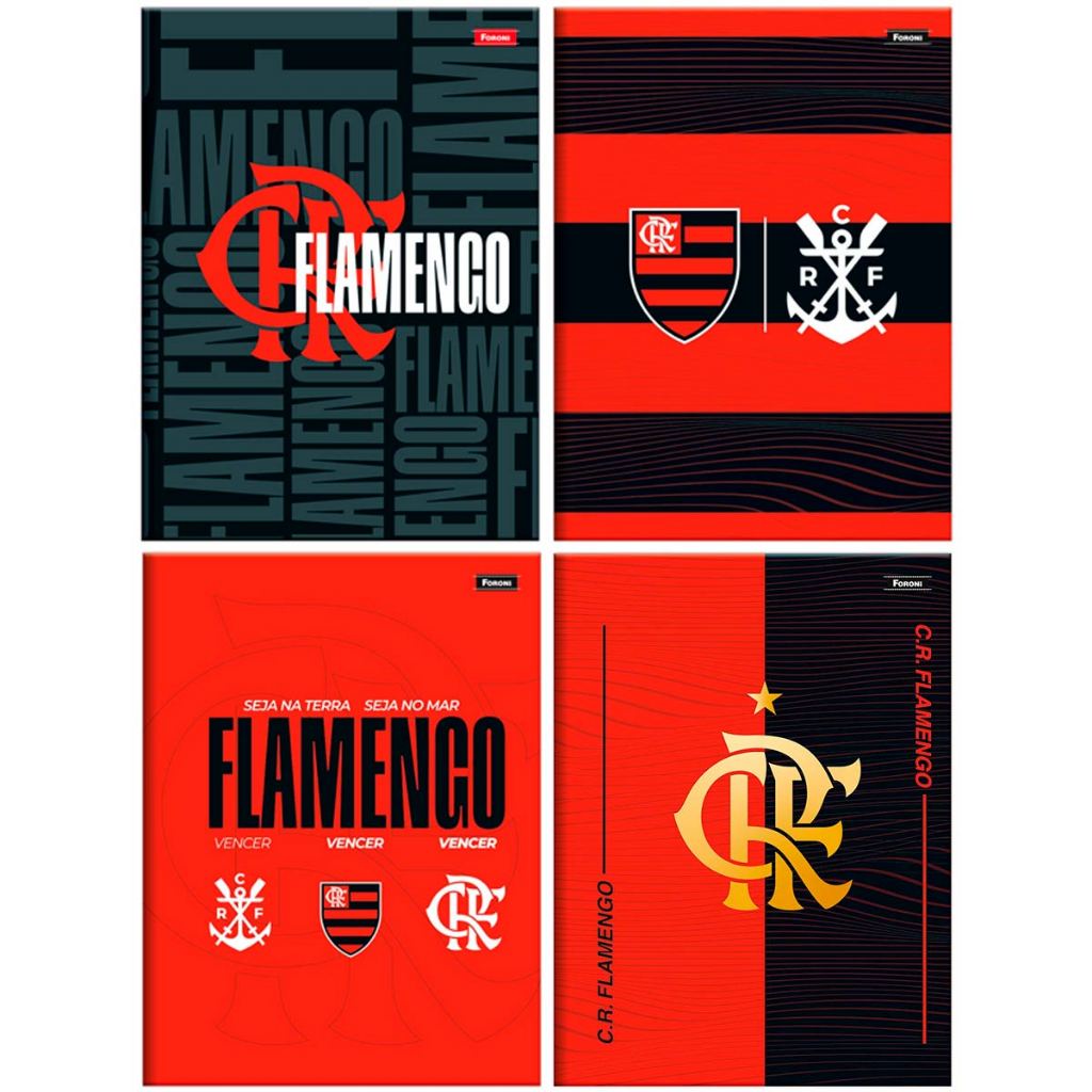 Caderno Flamengo Brochura Pequeno Capa Dura 80 Fls. Unid.