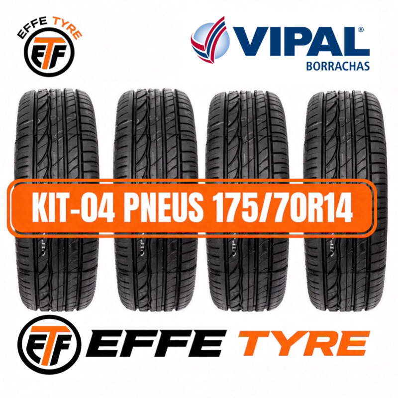 Jogo Com 4 ou 2 Pneus 175/70 14 R14 Borracha Vipal Ecológico Remold Premium Desenho Michelin