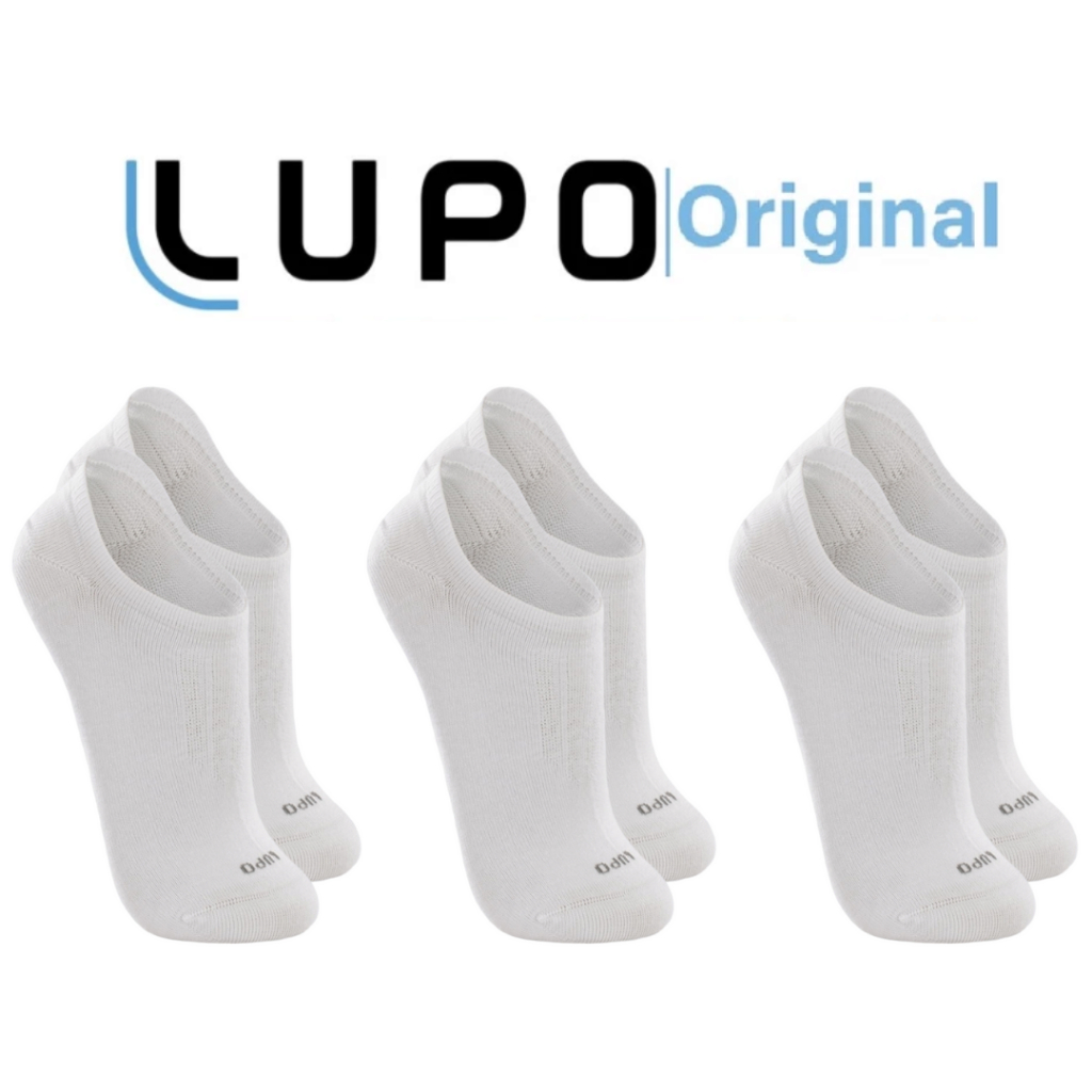 Meias Lupo Low-Cut No-Show , Pacote Com 3 Brancas | Forro Invisível Para Tênis E Mocassins , Medyas Algodão Super Macio