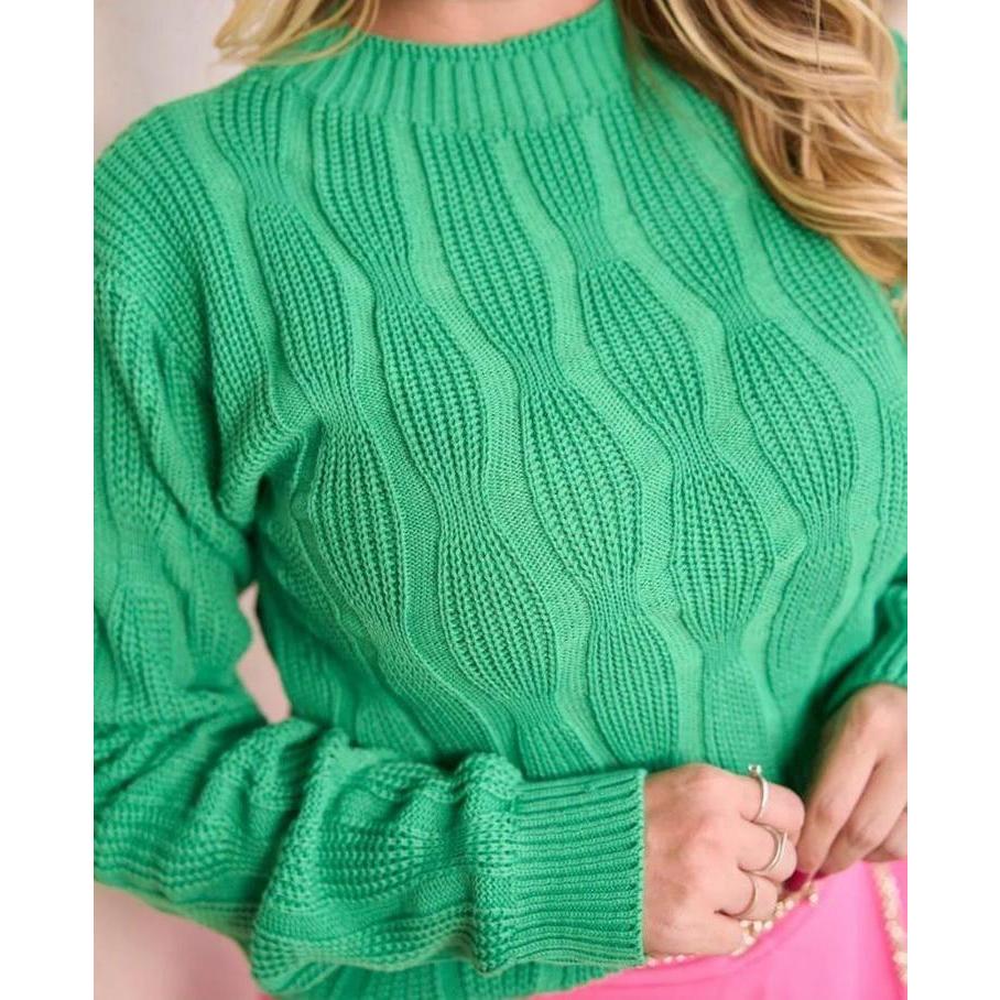 Blusa Feminina Tricot Ondas Sueter