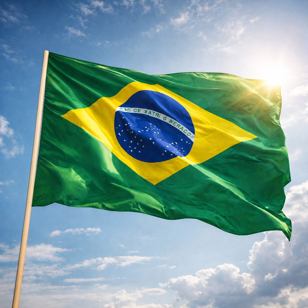 Bandeira Grande de Mastro Copa do Mundo Torcida / BRASIL
