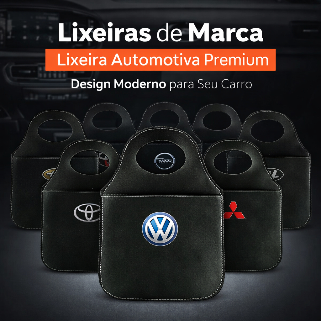 Lixeira Veicular Couro Sintético Personalizada Diversas Marcas