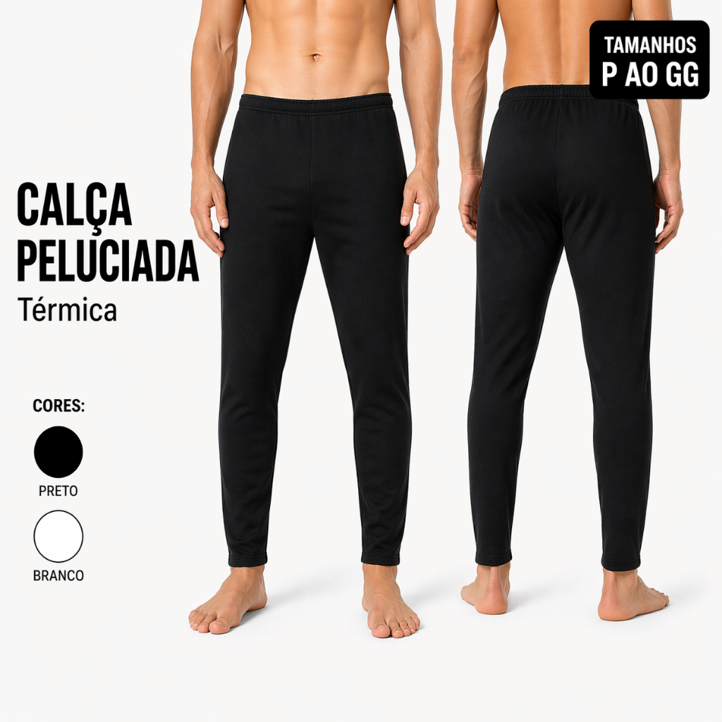 Calca Termica Masculina Adulta Segunda Pele Inverno Conforto Aquecimento Respiravel