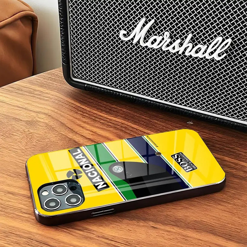 BK-1 F1 Driver A-Ayrton S-Senna Capa De Telefone Para IPhone 16 17,15 14 Pro 11 13 12 Mini XS XR Max 6 8 7 Plus SE Vidro