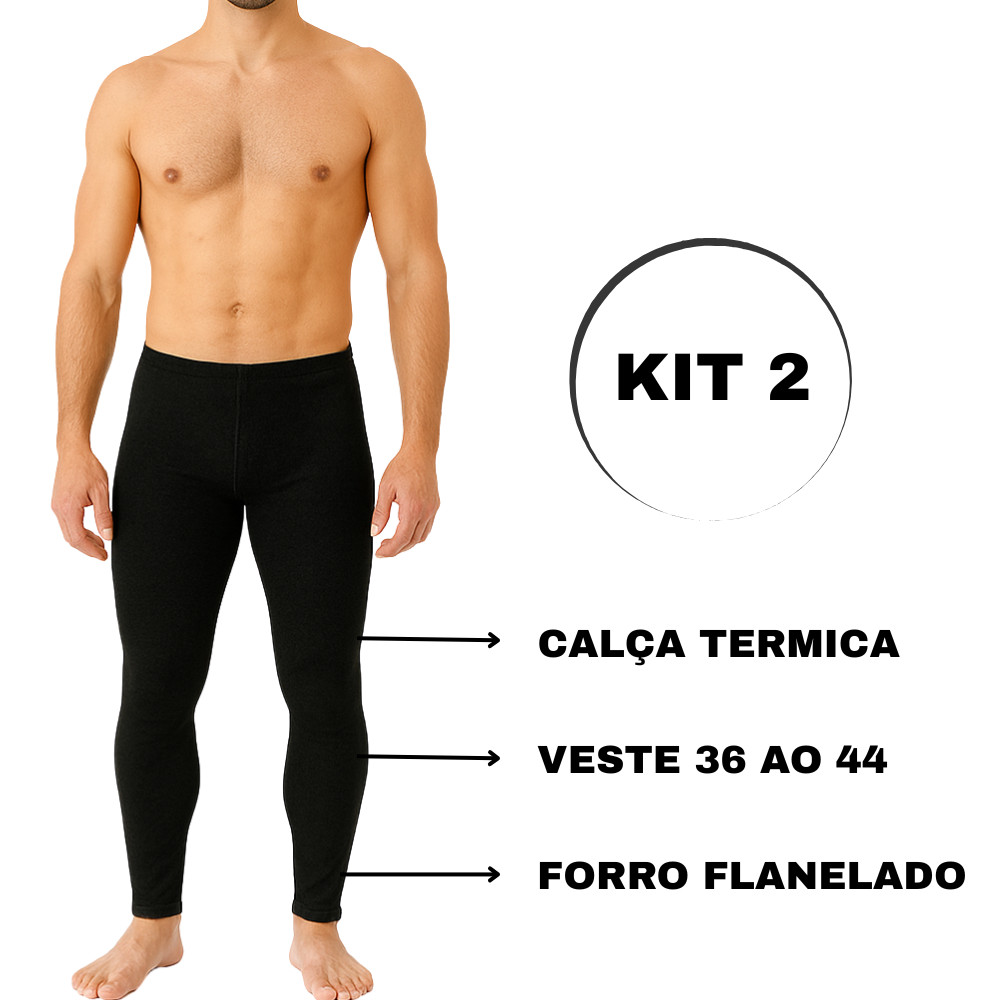 Kit com 1 ou 2 Meia Calça Masculina Flanelada Térmica Peluciada Sem Pé Promoção Inverno MK