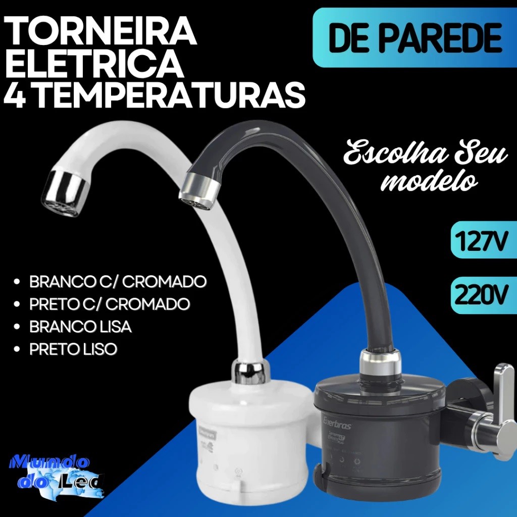 Torneira Elétrica Para Cozinha de Parede 4T Plus  Enerbras