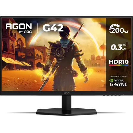 Monitor Gamer Aoc Agon G42 27  200hz 0,3ms Ips 27g42he Preto 127/220v