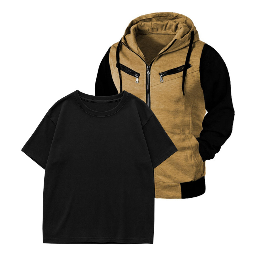Kit Moletom 3 Ziper + Camiseta Algodão Ramazzoni
