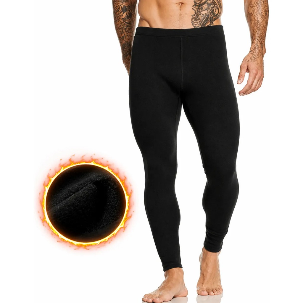 Calça Térmica Masculina Segunda Pele Frio Intenso Academia Meia Flanelada Casual Elasticidade