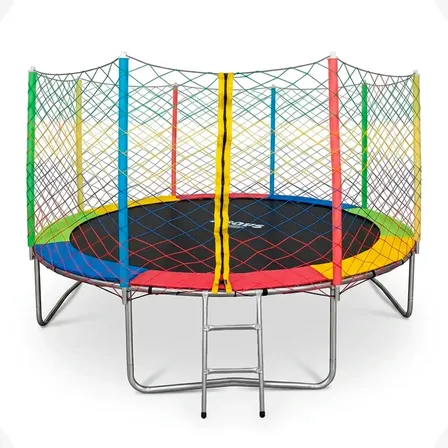 Cama Elástica 3,05m Colorida Com Rede E Escada Da Kroys Brinquedos