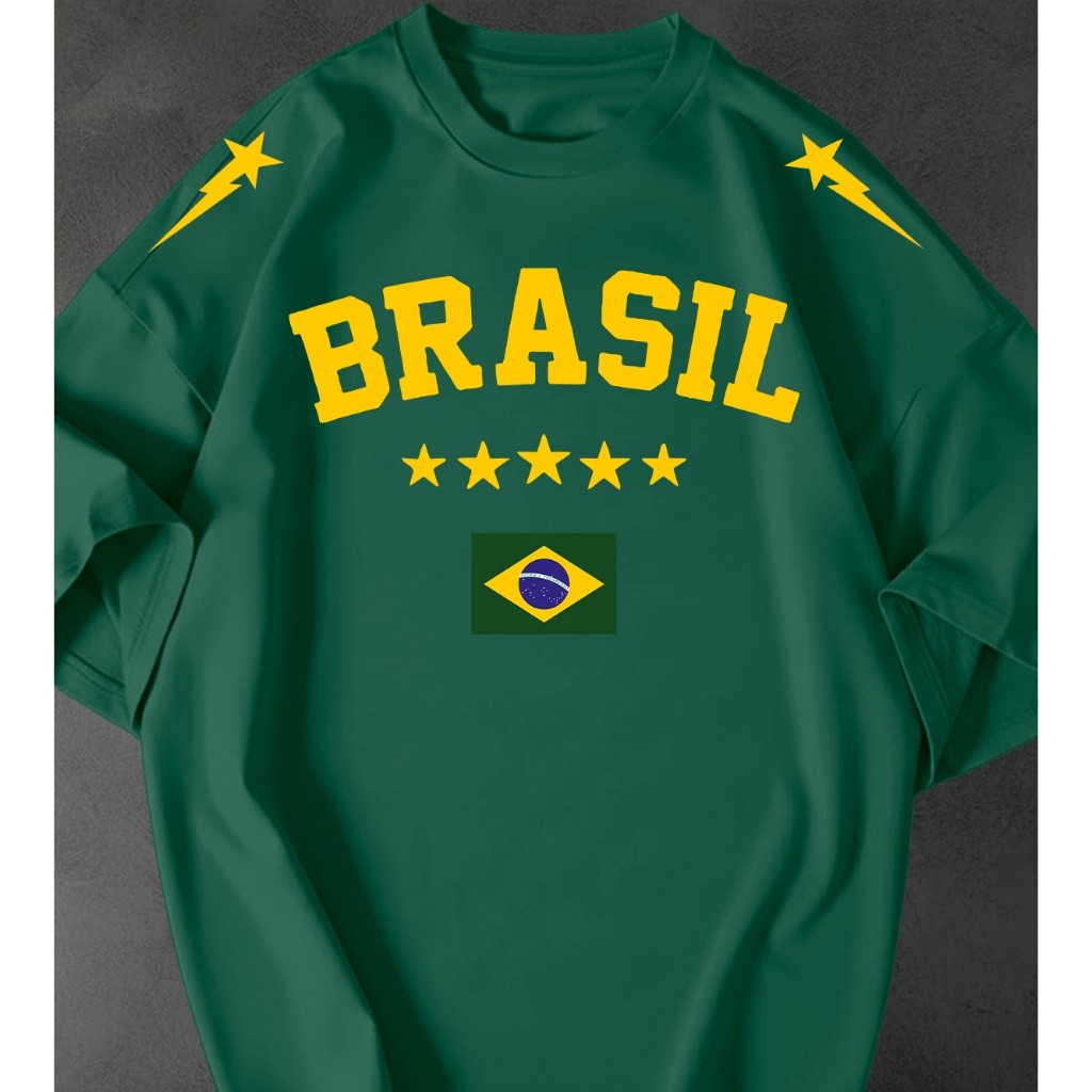 Camisetão Oversized Unissex Brasil Seleção Copa Estilosa 100% Algodão