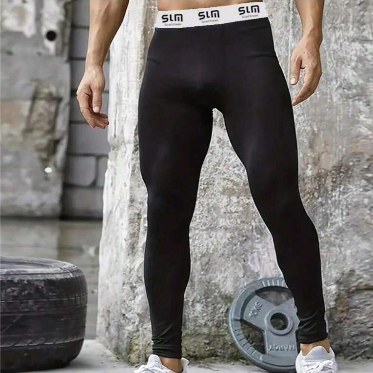Slim Fitness Calça de Compressão Térmica Esportiva Masculina Legging Segunda Pele