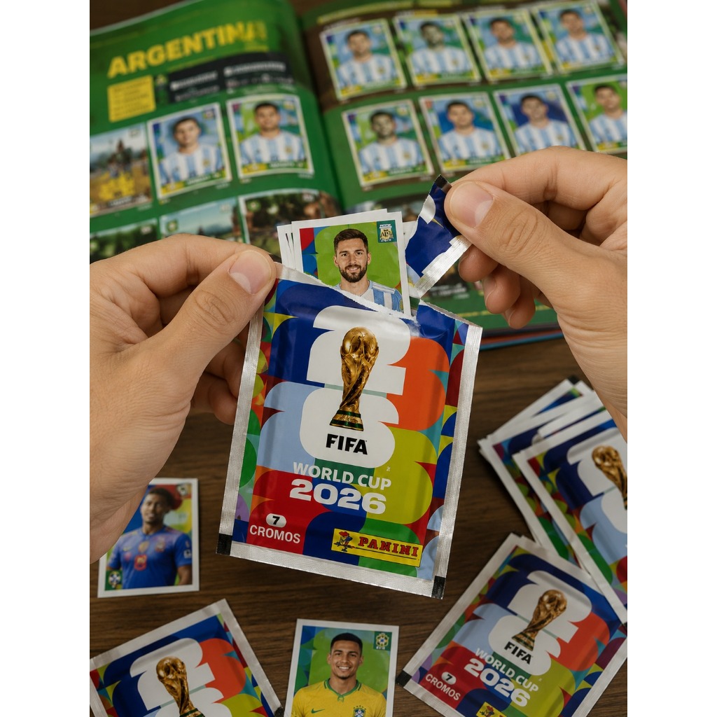 Kit 7/21/35 Figurinhas Oficiais Para Álbum Copa Do Mundo FIFA 2026 1/3/5 Pacotes Lacrados Originais Colecionáveis Brasil