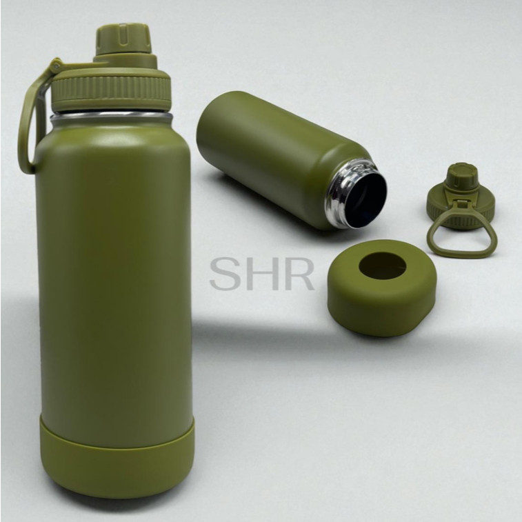 Garrafa Inox Térmica 350ML/600ML/800ML/1000ML Com Capinha Protetora De Silicone Antiderrapante