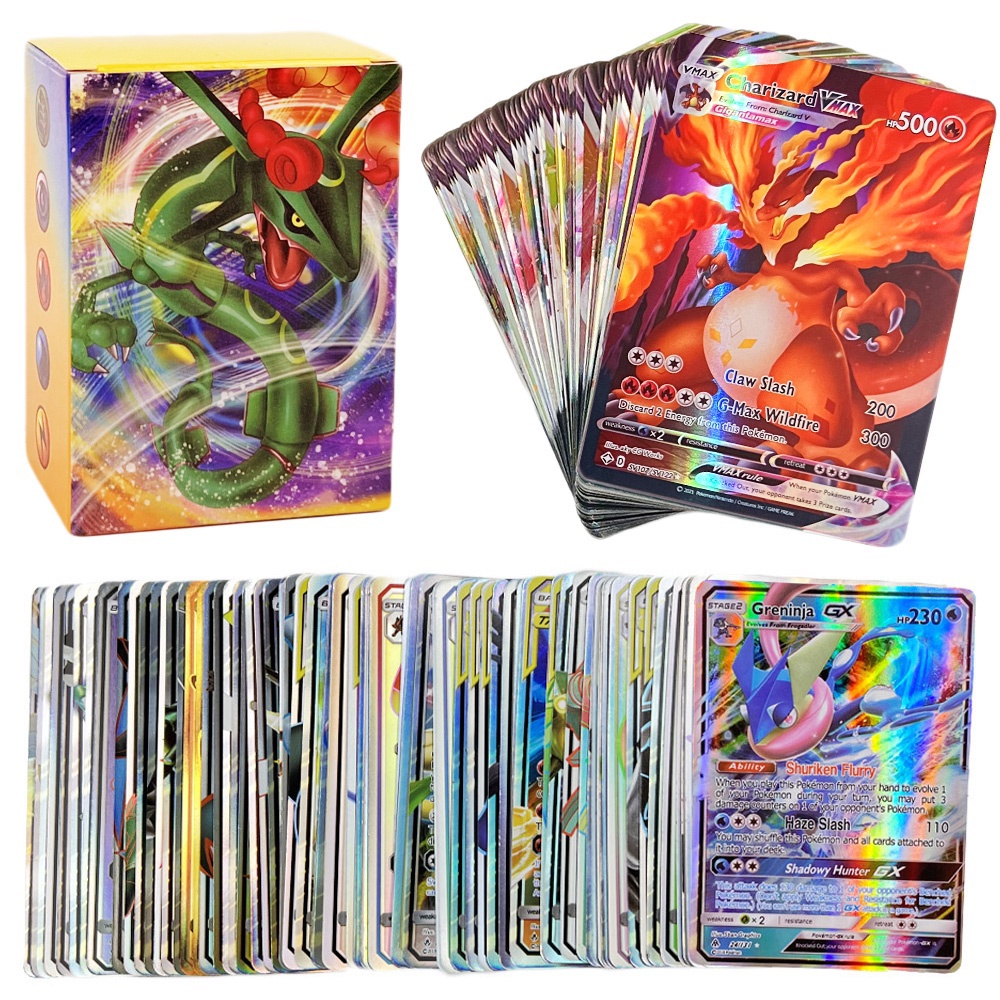 20/50/100pcs Cartão Charizard Pikachu Raro Charizard Vmax Cartões Comerciais Inglês