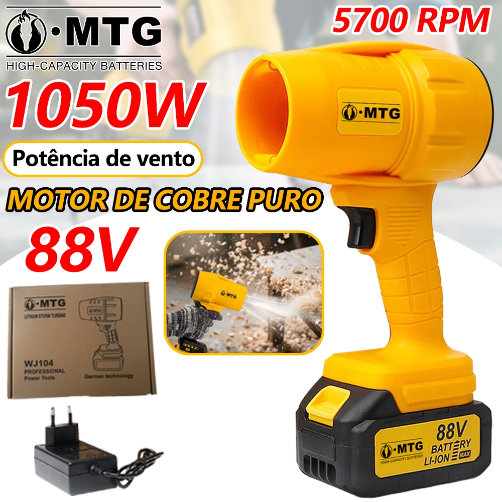 Soprador De Folhas Turbo 88V Portátil Recarregável Potente Limpeza Carros,Área Externa