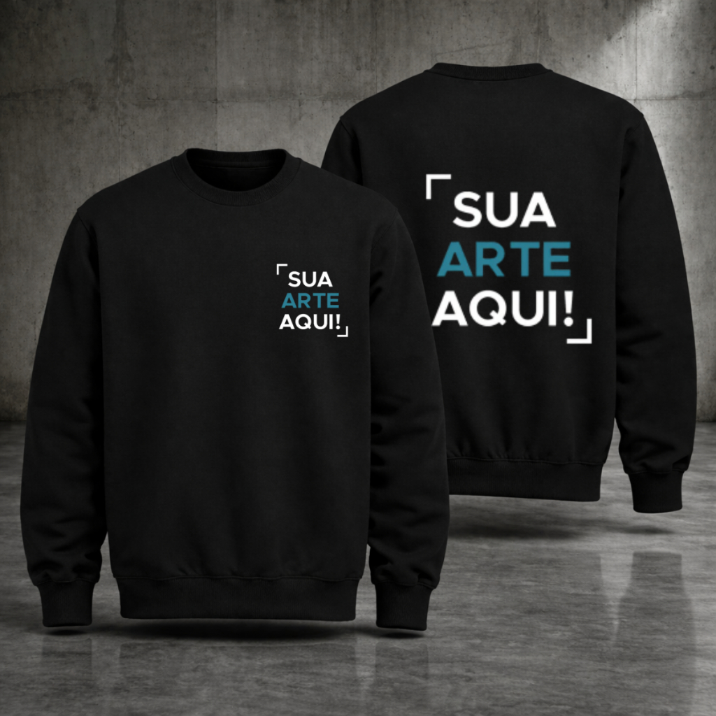 Moletom Gola Careca Masculino Feminino Unisex Personalizado Sua Estampa Logo Foto Trabalho Uniforme