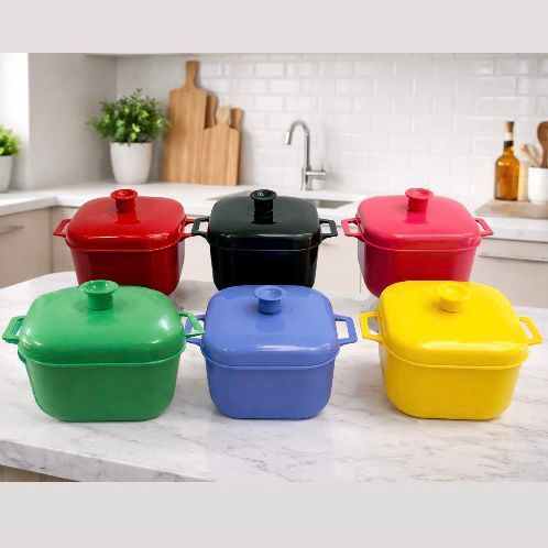 KIT/ AVULSO - Panela de Microondas de Plástico Caçarola 1,5 Litros/ Potes de Plástico Multiuso