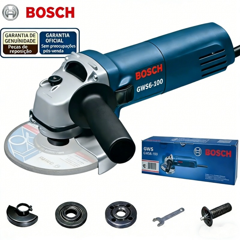 Esmerilhadeira Lixadeira Angular GWS6-100 980W 110v/220v 11000rpm+Caixa de papel Bosch