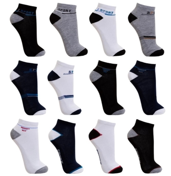 Kit 22 Pares De Meias Infantil Masculinas de 31 ao 35 Soquete Revenda Juvenil sport Atacado