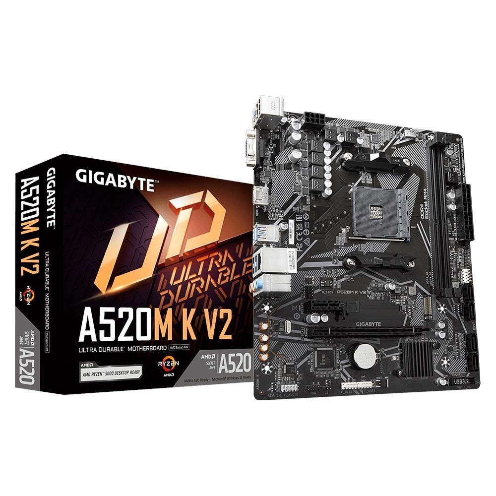 Placa Mãe Gigabyte A520M K V2 Chipset A520 AMD AM4 MATX DDR4
