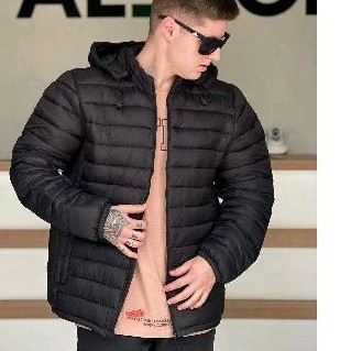 Bobojaco Masculino Casaco Jaqueta Puffer Gominho Impermeável com Capuz Removível Bolso Com Ziper