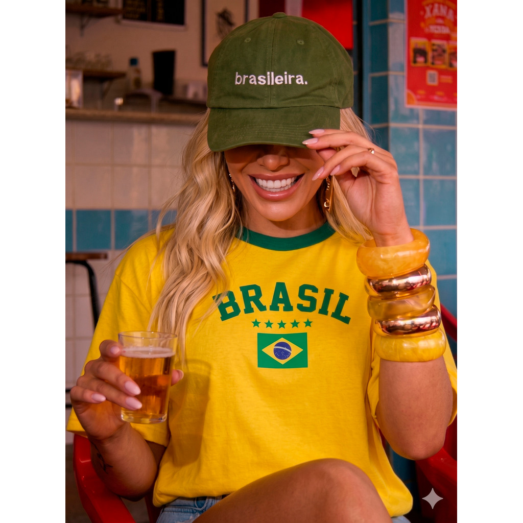 Camiseta Seleção Brasileira Copa 2026 Unissex 100% Algodão Premium