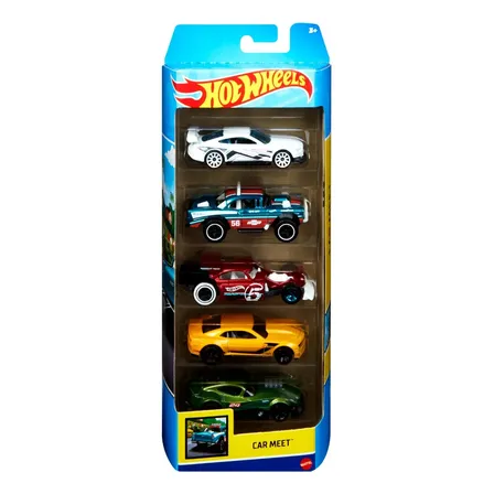 Kit Com 5 Carrinhos Sortidos Hot Wheels Coloridos Mattel Multicolor