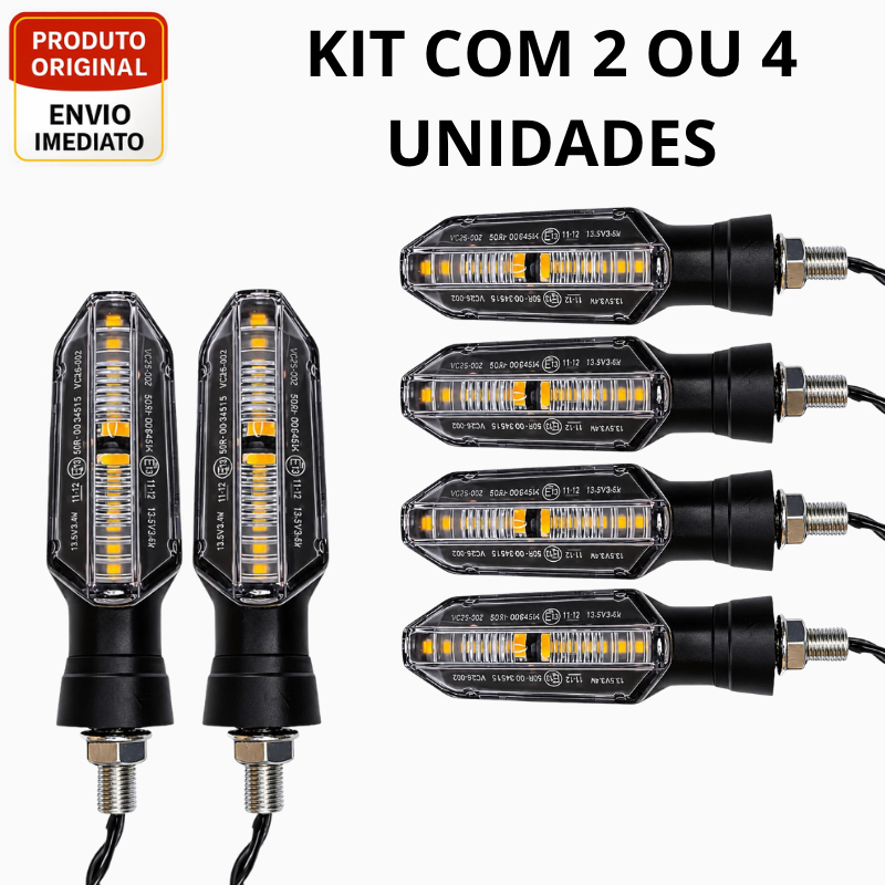 Kit 2/4 Piscas Moto Seta Led Sequencial Twister Cb300 Xre