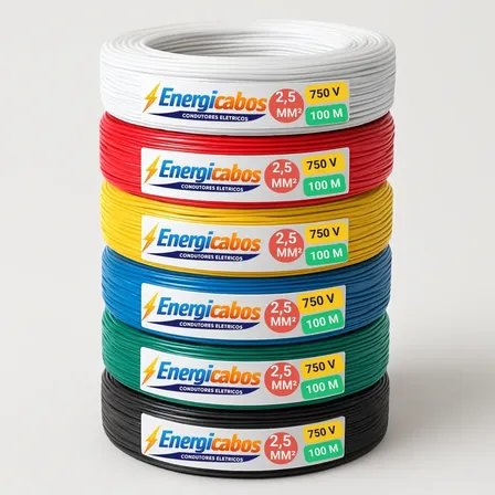Fio Elétrico 2 5mm Cabo Energia Flexível 100 Metros 750v