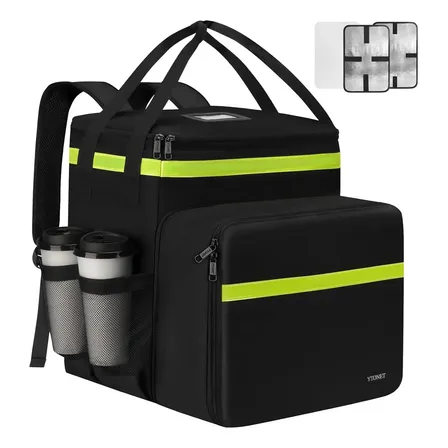 Mochila Bag Para Motoboy, Compatível Com Ifood Mochila De Térmica Delivery Comida E Pizza, Bolsa Reforçada, Expansível E Impermeável, Ytonet 6173 Preta Preto Liso