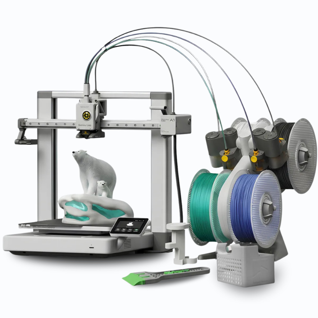 Impressora 3d Fdm Bambu Lab A1 Sem Ams e Com AMS Lite (combo) + Kit Manutenção Basica 127/220v Prateado