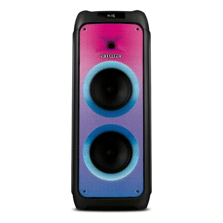 Caixa De Som Partybox Aiwa Pb-06 Bluetooth 20h Rgb Usb Tws Preto 127/220v