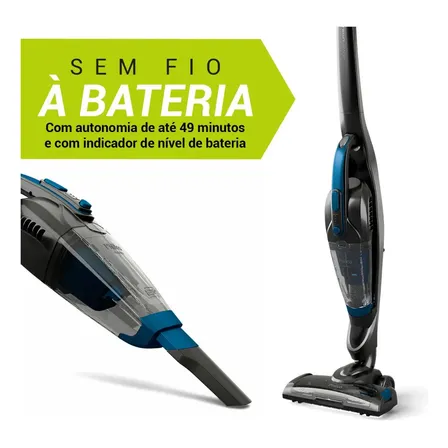 Aspirador De Pó Vertical Philco Pas56 Sem Fio 2 Em 1 Para Casa Com Bateria De Lítio Cinza-escuro 127/220v