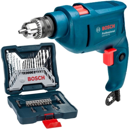 Furadeira Impacto Parafusadeira Bosch GSB 450 RE 450w 220v + Kit Brocas e Bits X line 33 PCs