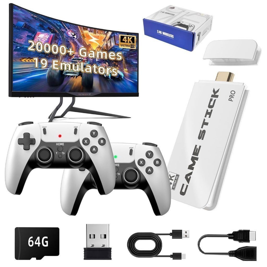 2025 NOVO Vídeo Game Stick M15 Plus  4k 64gb Hdmi Com 2 Controles Se Fio +20mil Jogos Moby