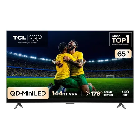 Smart TV TCL 65 Polegadas QLED Mini LED 4K C6K WiFi Bluetooth Google TV 4 HDMI 144Hz HDR10+ 65C6K