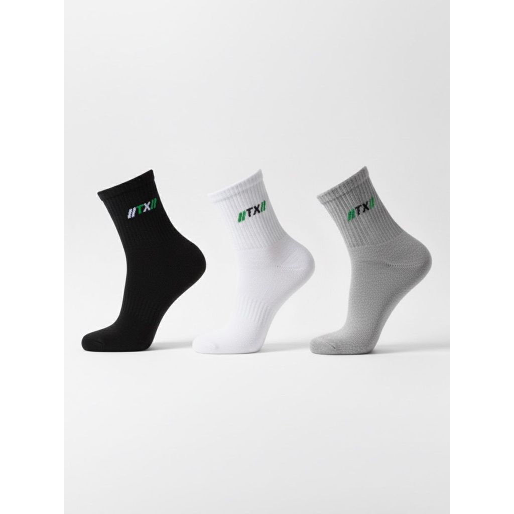 Kit 6 pares Meias Cano Médio Atoalhada Calcanhar Verdadeiro Algodão MASCULINO FEMININO
