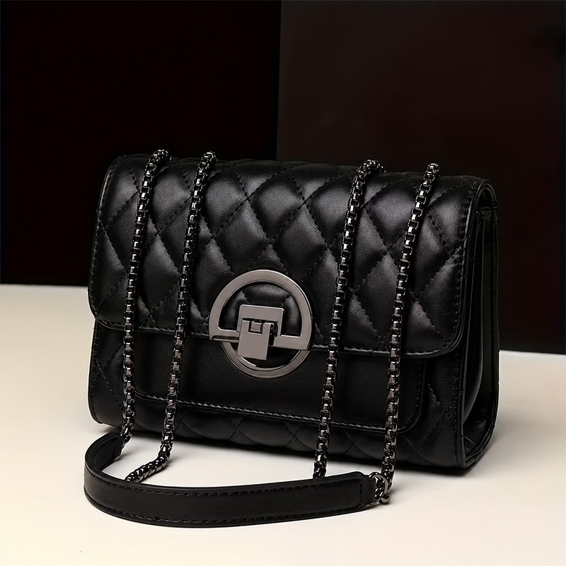 Bolsa de ombro elegante e versátil para mulheres com elegante bordado de corrente de diamante
