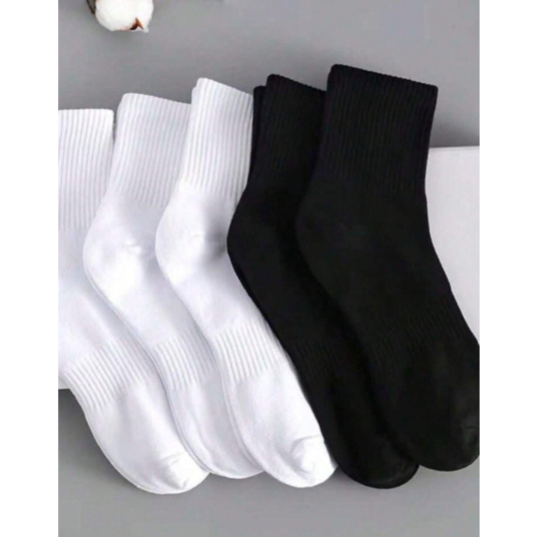 Kit 24 Pares Meia Preta ou Branca Cano Médio Premium