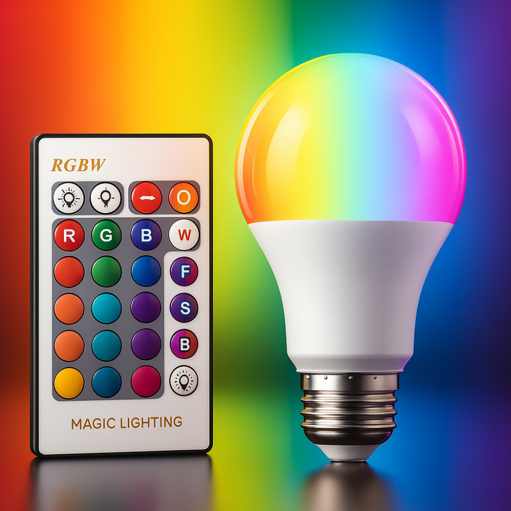 Lâmpada Bulbo Led Rgb 9w/12w/15w Luz Colorida 16 Cores Bivolt com controle remoto