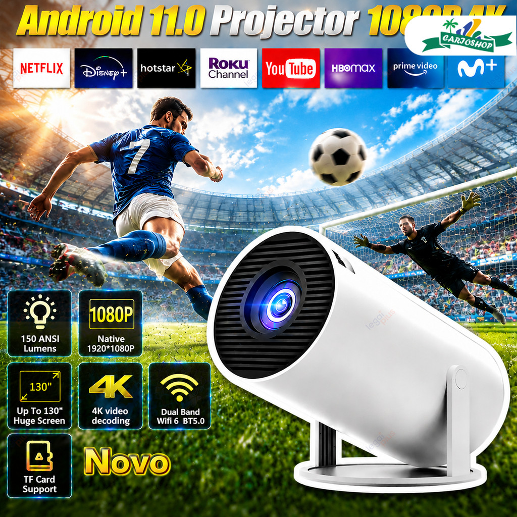 Projetor WiFi de lançamento portátil e Android HDMI Smart Theater Hy3004kHD