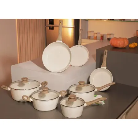 Conjunto De Panelas Com 10 Peças Cook Marmol Mimo Style