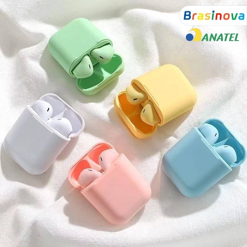 Fone Intra-Auricular Sem Fio Bluetooth i12 Tws Inpods Macaron