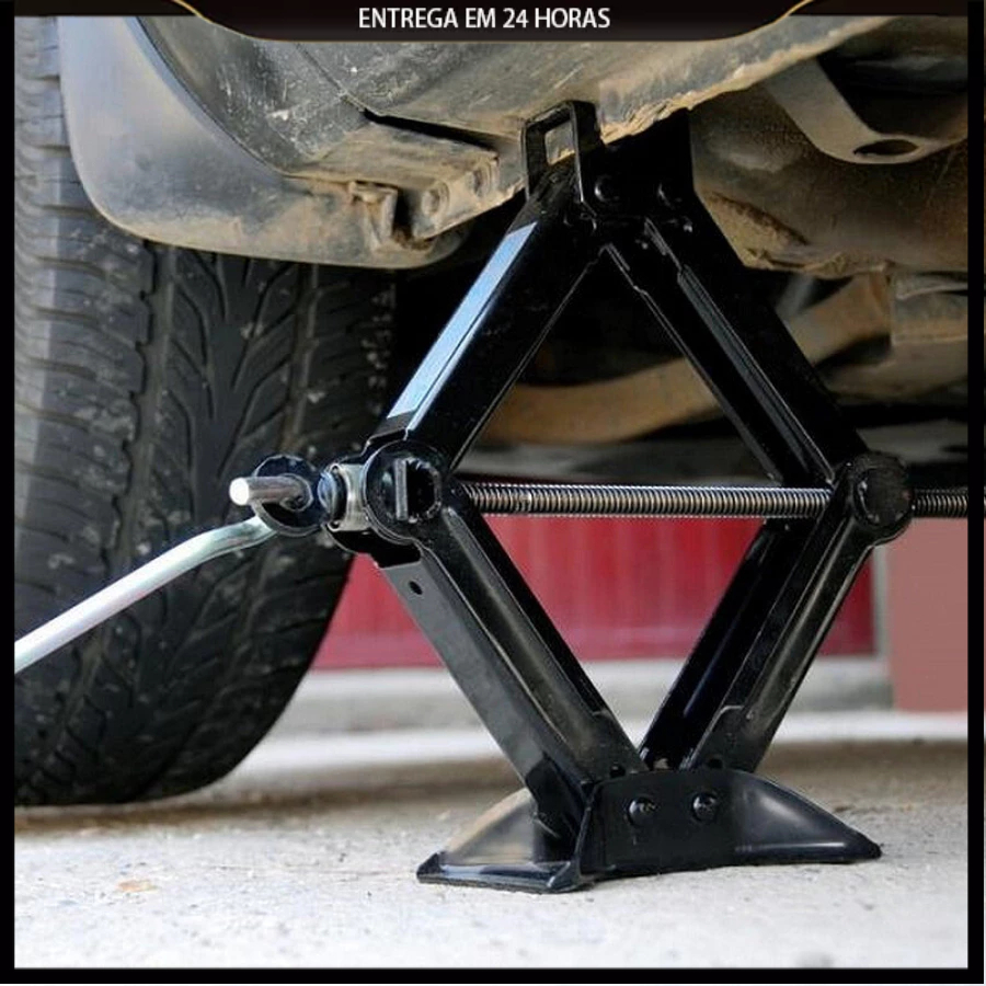 Macaco Sanfona de Carro Suporta 2 Toneladas 2000 kgs Jacaré Universal Original para Troca de Pneu
