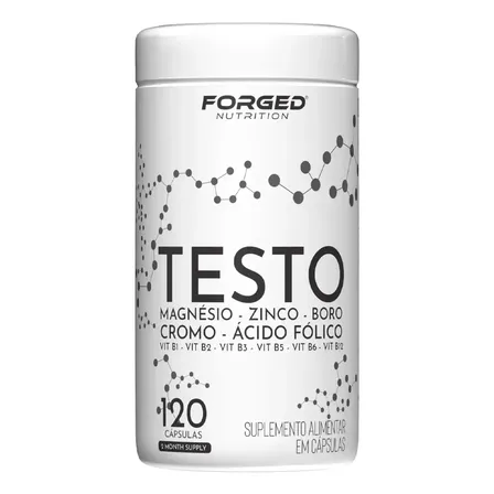 Testo Forged - Zinco, Magnésio, Boro, Cromo, Vitamina D3, B12 - Precursor Da Testo - 120 Cápsulas - Forged Nutrition