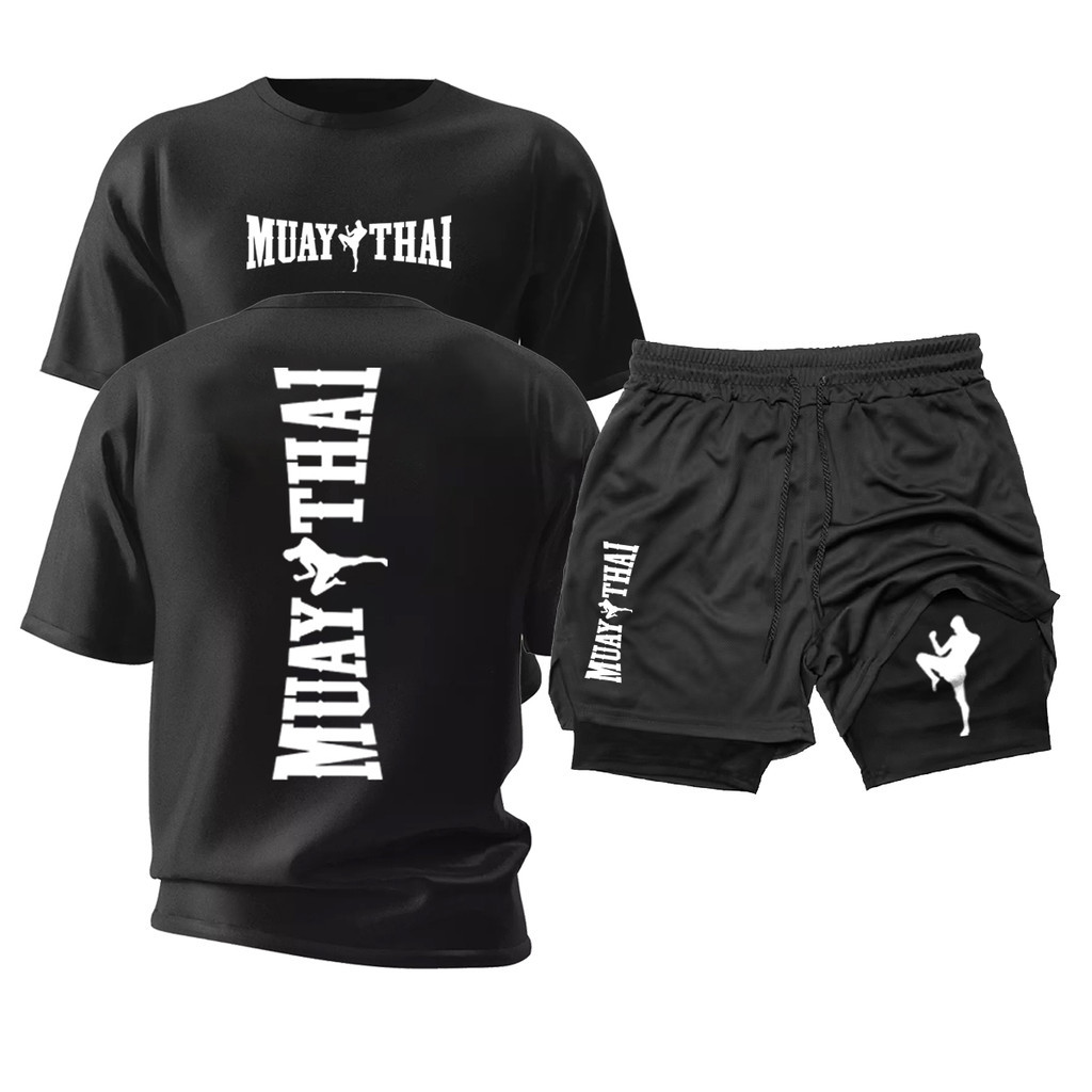 Kit Camiseta Algodão Short Dry Fit  Muay Thai  Academia Treino Toji Behind Anime Betres